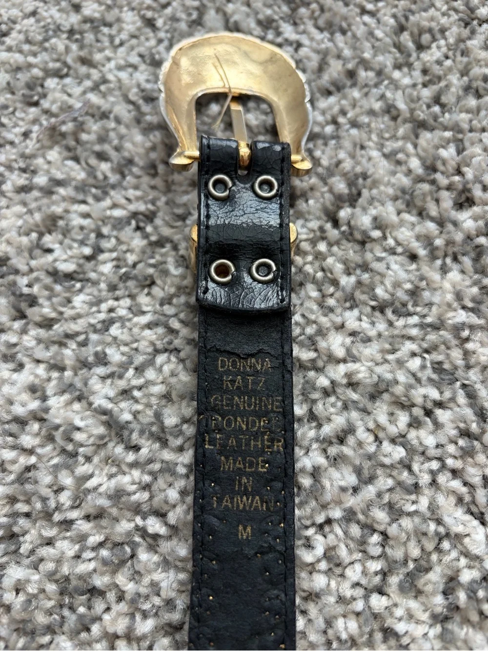 Vintage 90s Donna Katz Two-Tone Western Studded Leather Belt